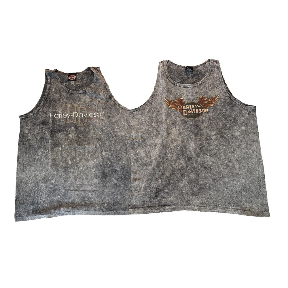Vintage Harley Davidson Tank Shirt Sleeveless Mens XL South Dakota Indiana Acid